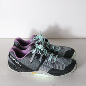 Merrell Womens Trail Glove 6 Low Hiking Running Shoe 7.5 Gray Lace Up Barefoot